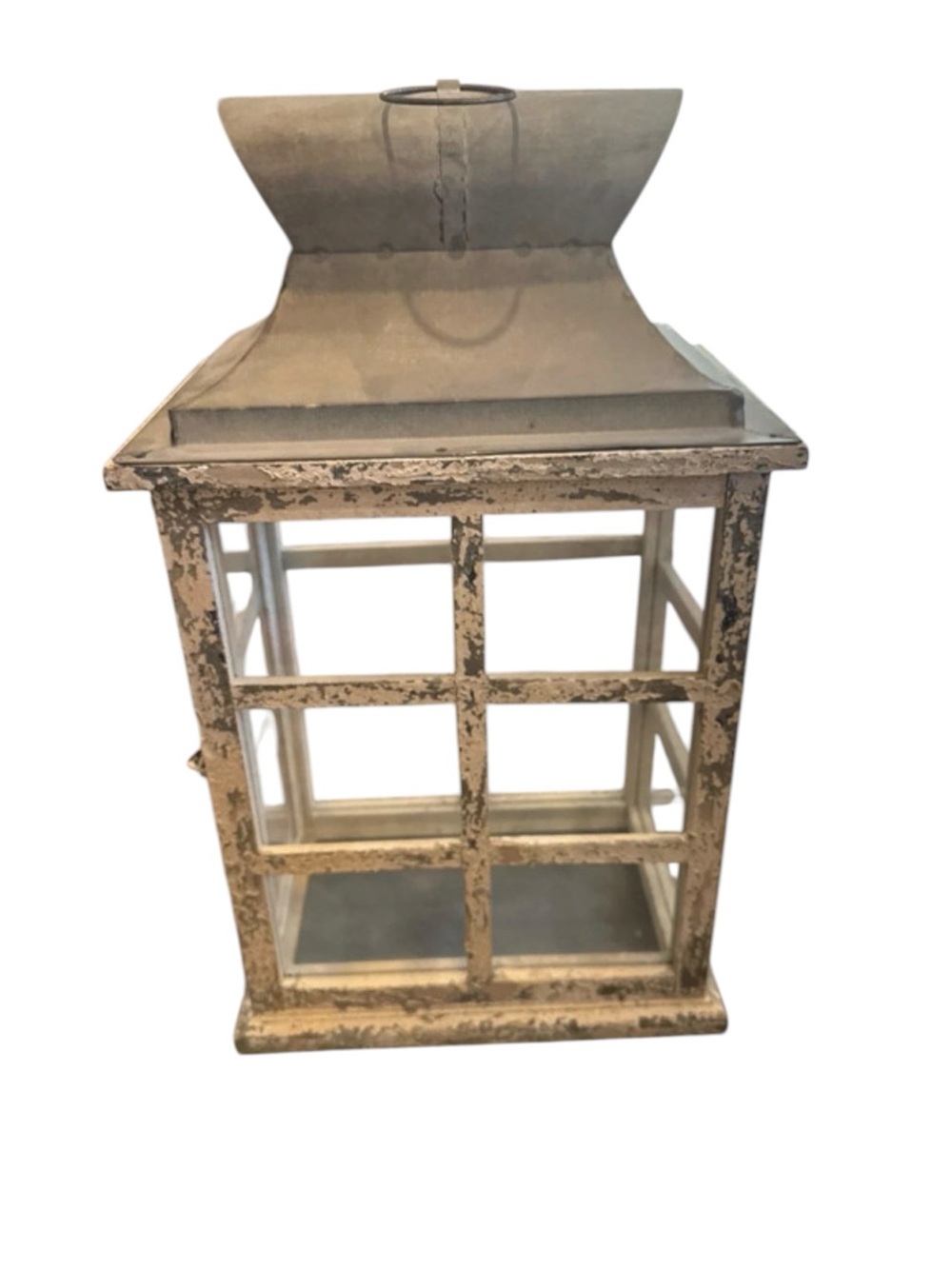 Distressed Cream Decorative Lantern - Home Accents